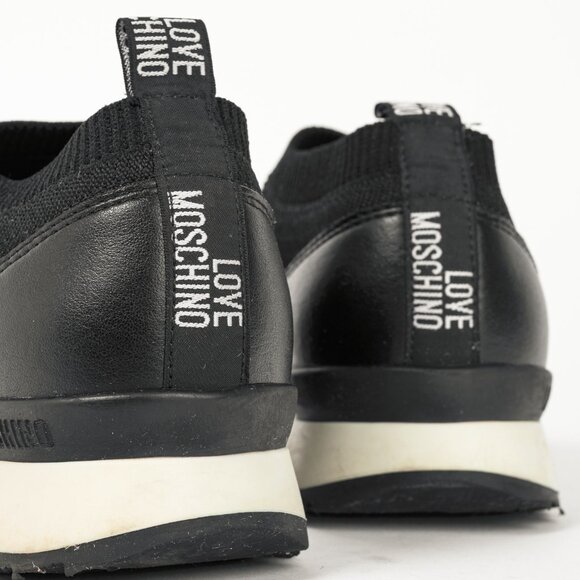 Love Moschino Black Love & Peace Slip-On Knit Sneakers - Picture 10 of 12